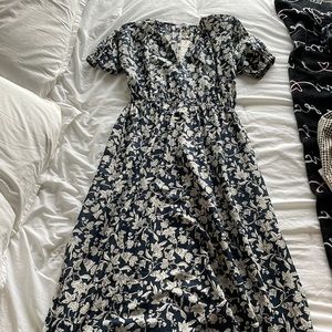 Blue floral maxi dress